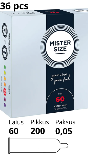 MISTER SIZE 60MM CONDOMS 36PCS