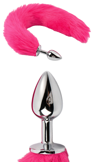 PINK FOX TAIL BUTTPLUG