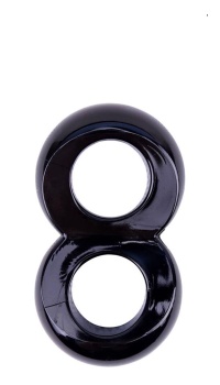 DUO COCK 8 BALL RING (BLACK)