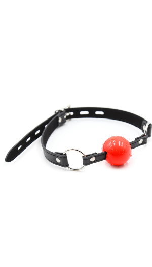 SILICONE BALL GAG BLACK/RED
