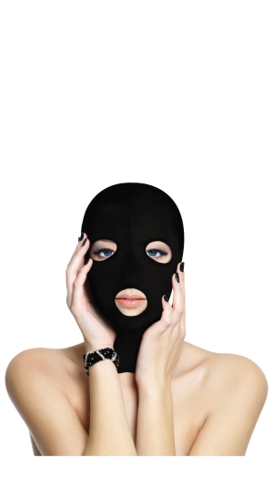 OUCH! SUBVERSION MASK - OPEN MOUTH AND EYES HOOD BLACK