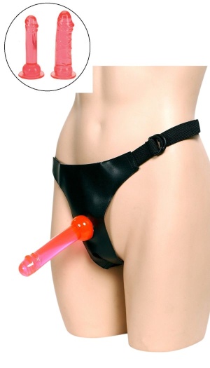 CROTCHLESS STRAP ON HARNESS + 2 DONGS