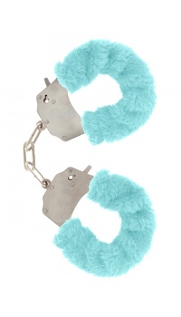 FURRY FUN CUFFS PALE BLUE PLUSH