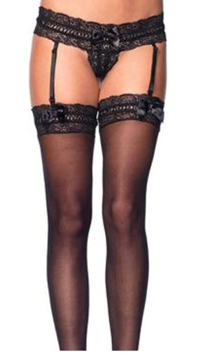 GARTER STRING W STOCKING OS BLACK