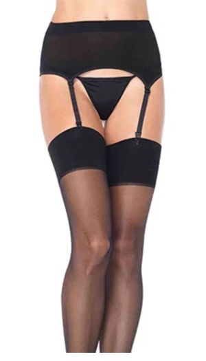 2 PCS SHEER GARTER BELT SET OS