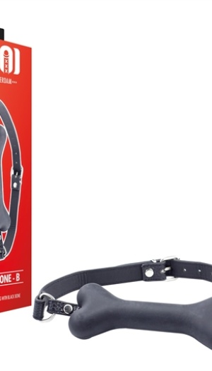 BAD BONE - B PLASTIC HEAD GAG WITH BLACK BONE