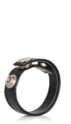 LEATHER 3 SNAP RING BLACK