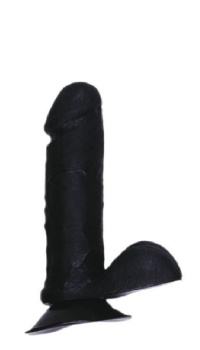 DONG WITH BALLS BLACK - 15 CM. (6 INCH)