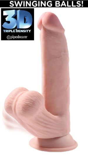 3D COCK SWINGING BALLS 8 INCH