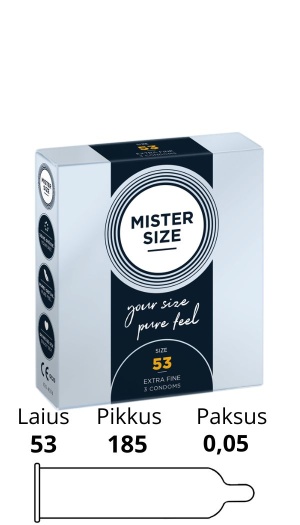 MISTER SIZE 53MM CONDOMS 3PCS