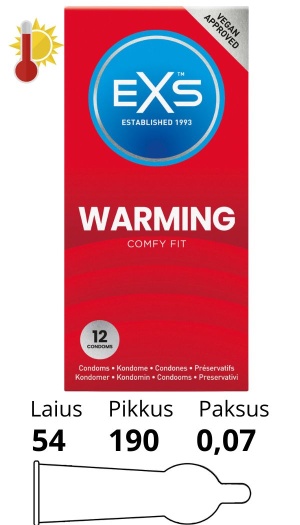 EXS WARMING CONDOMS 12 PACK