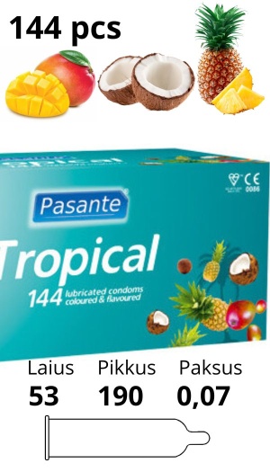 PASANTE TROPICAL COLOURED & FLAVOURED 144 PACK
