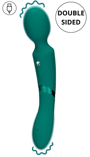 DOUBLE-SIDED VIBRATING WAND - GREEN