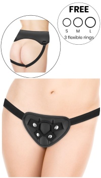 CYBER SILICOCK STRAP-ON HARNESS + 3 RINGS