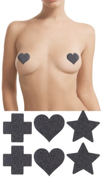 LE DÉSIR CROSS/STAR/HEART NIPPLE COVERS BLACK
