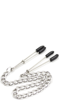 NIPPLE CLAMPS/CHAIN SILVER/BLACK