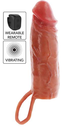 HYDRATED PENIS SILICONE SLEEVE VIBRATING 16 CM