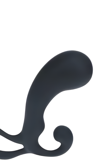 LVLZ BULB WITH LOOP SILICONE PROSTATE MASSAGER - M - BLACK