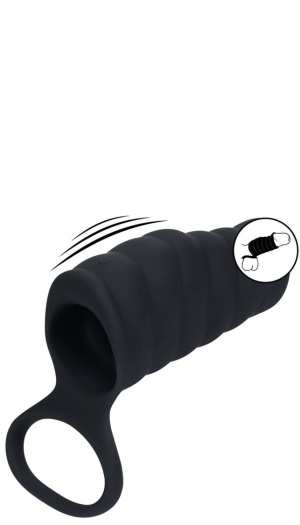 LVLZ VIBRATING RIBBED SILICONE COCK SLEEVE