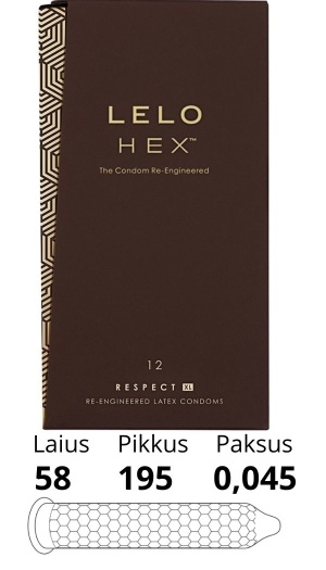 LELO - HEX CONDOMS RESPECT XL 12 pcs