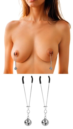 KINK - THIN BELL NIPPLE CLAMPS SILVER 7 CM