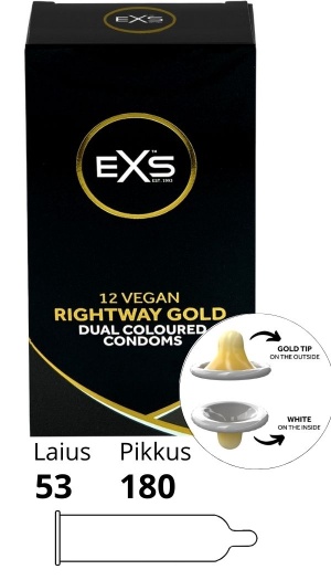 EXS RIGHTWAY GOLD CONDOMS 12 PACK