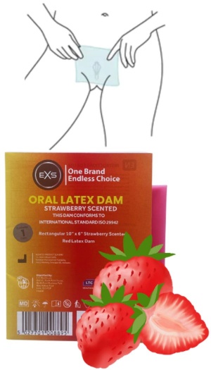 EXS ORAL DAM STRAWBERRY 1 PIECE