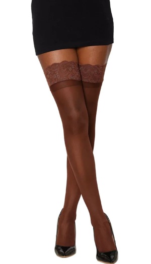 LACE TOP THIGH HIGH DIAMOND ESPRESSO ONE SIZE