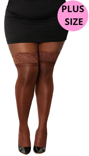 LACE TOP THIGH HIGH DIAMOND ESPRESSO QUEEN SIZE