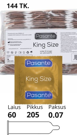 PASANTE KING SIZE CONDOMS 144PCS