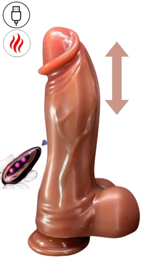THRUSTING AND HEATING DILDO, REMOTE CONTROL