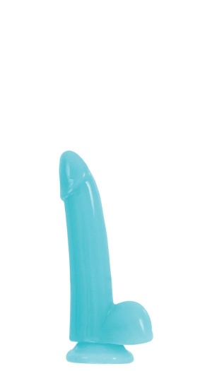 SMOOTH GLOWING DONG 5" BLUE