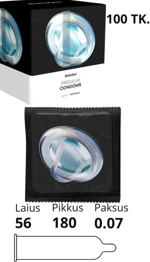 SATISFYER PREMIUM CONDOMS 100 PIECES SIZE 56