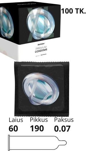 SATISFYER PREMIUM CONDOMS 100 PIECES SIZE 60