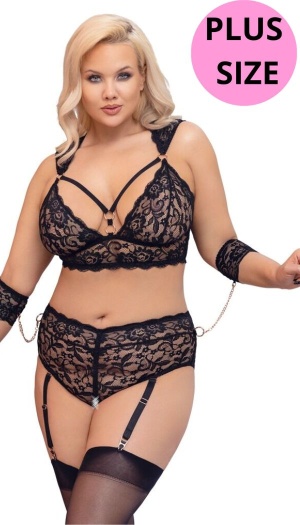 COTELLI BRA SET BONDAGE PLUS SIZE (4XL)