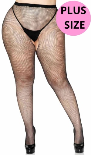 CROTCHLESS FISHNET PANTYHOSE PLUS S