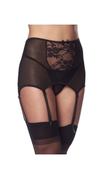 SUSPENDERBELT WITH G-STRING AND STOCKINGS S/M