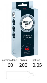 MISTER SIZE 60MM CONDOMS 10PCS