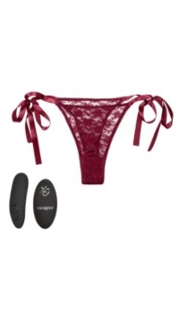 REMOTE CONTROL LACE THONG SET RED