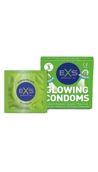 EXS GLOWING CONDOMS 3 TK.