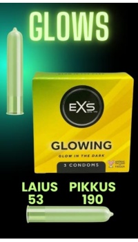 EXS GLOWING CONDOMS 3 TK.