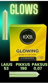 EXS GLOWING CONDOMS 3 TK.