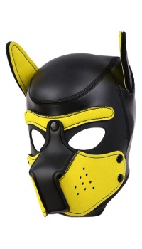 PUPPY PLAY DOG MASK BLACK/YELLOW