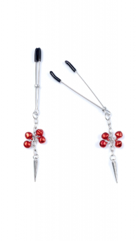 EXCLUSIVE NIPPLE CLAMPS 4 RED BEADS