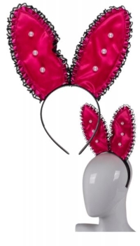 PLASTIC HAIRBAND, BACHELORETTE BUNNY WITH PEARLS
