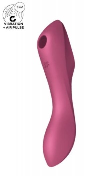 SATISFYER CURVY TRINITY 3 - AIR PULSE + G-SPOT VIBRATOR RED