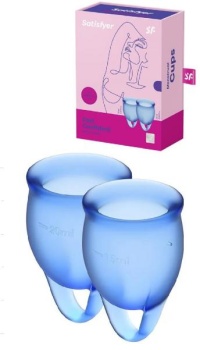 SATISFYER FEEL CONFIDENT MENSTRUAL CUP SET BLUE