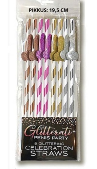 GLITTERATI PENIS TALL PARTY STRAWS