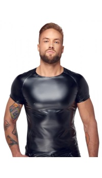 NOIR WETLOOK SHIRT SIZE XL