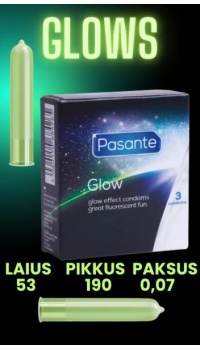 PASANTE GLOW IN THE DARK CONDOMS 3PCS